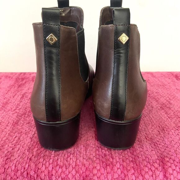 Cole Haan Grand OS Signature Waterproof Leather Wedge Ankle Boots Brown Size 7.5 - Picture 4 of 10